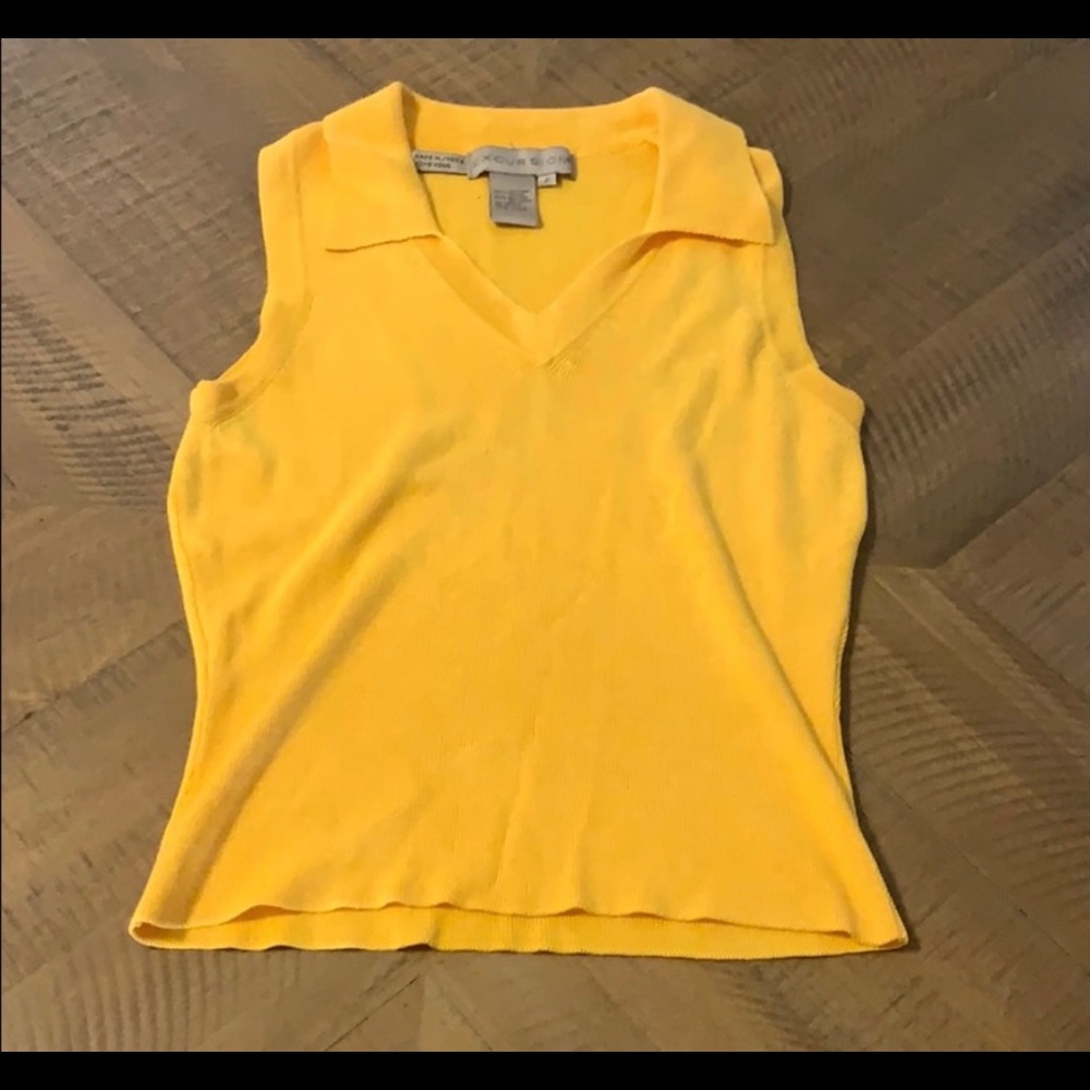 Excursion Vintage Retro Yellow Collared Top - Picture 2 of 5